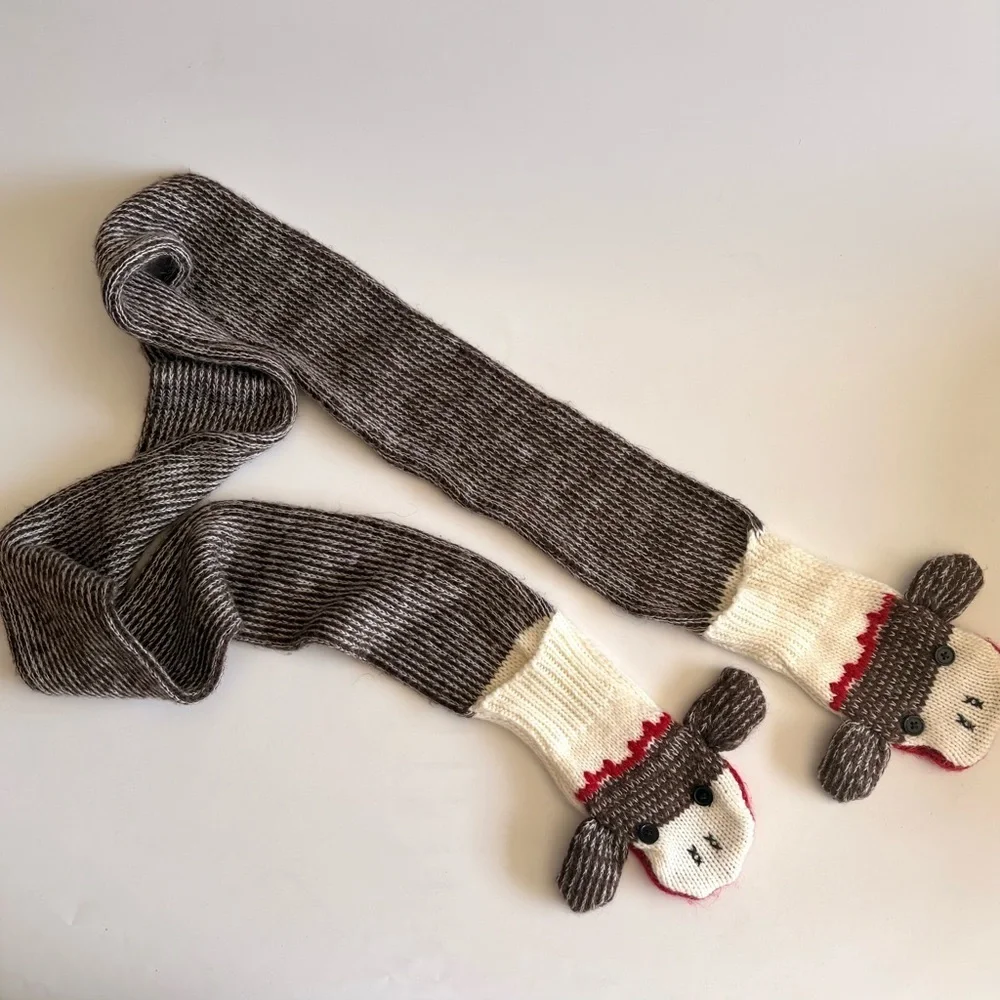 Sock Monkey Mitten Scarf